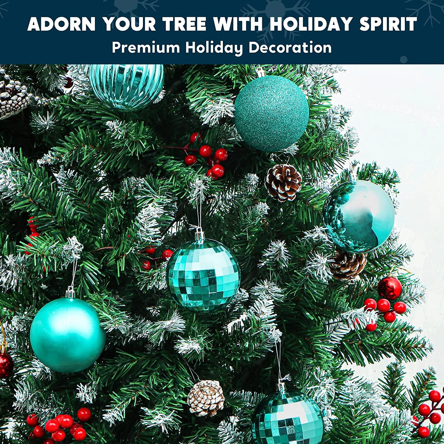 18Pcs Christmas Ball Ornaments Teal - Image 3