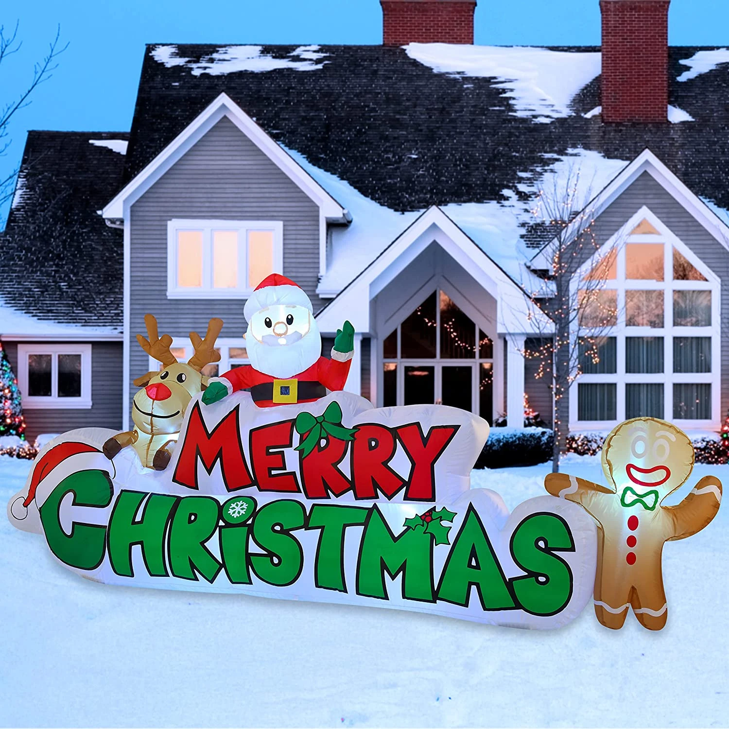 9.5ft Inflatable Merry Christmas 3 9.5ft Inflatable Merry Christmas