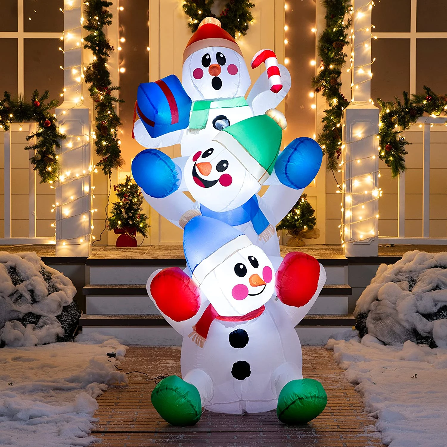 Large Snowman Inflatable (6 Ft) - Image 9