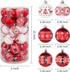 Red And White Christmas Ornaments Assorted Design, 30 Pcs 12 Red And White Christmas Ornaments Assorted Design, 30 Pcs -Halloween Decorations Store 91Z VQxoOtL. AC SL1500