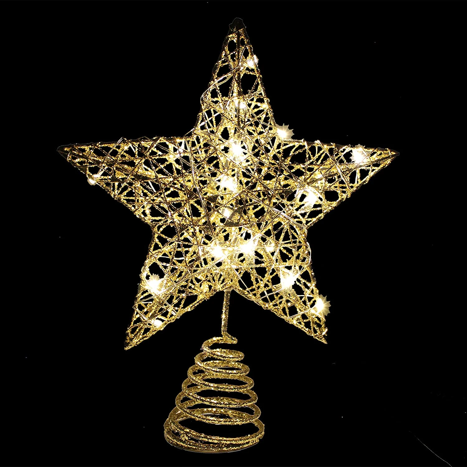 Gold Glitter Star Tree Topper
