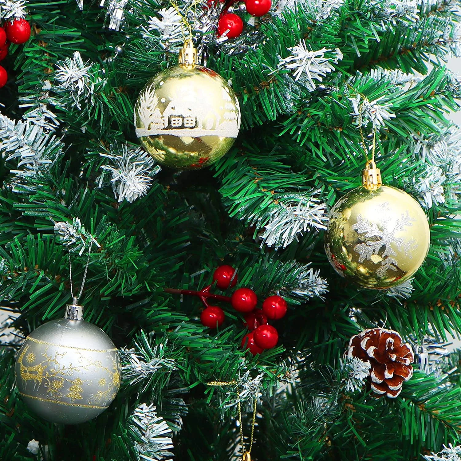Christmas Ornaments Ball (Gold & Silver), 40 Pcs - Image 5