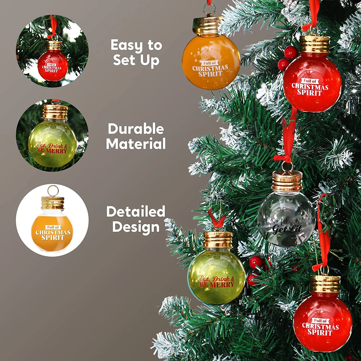 9 Pcs Boozeball Christmas Ornaments - Image 4