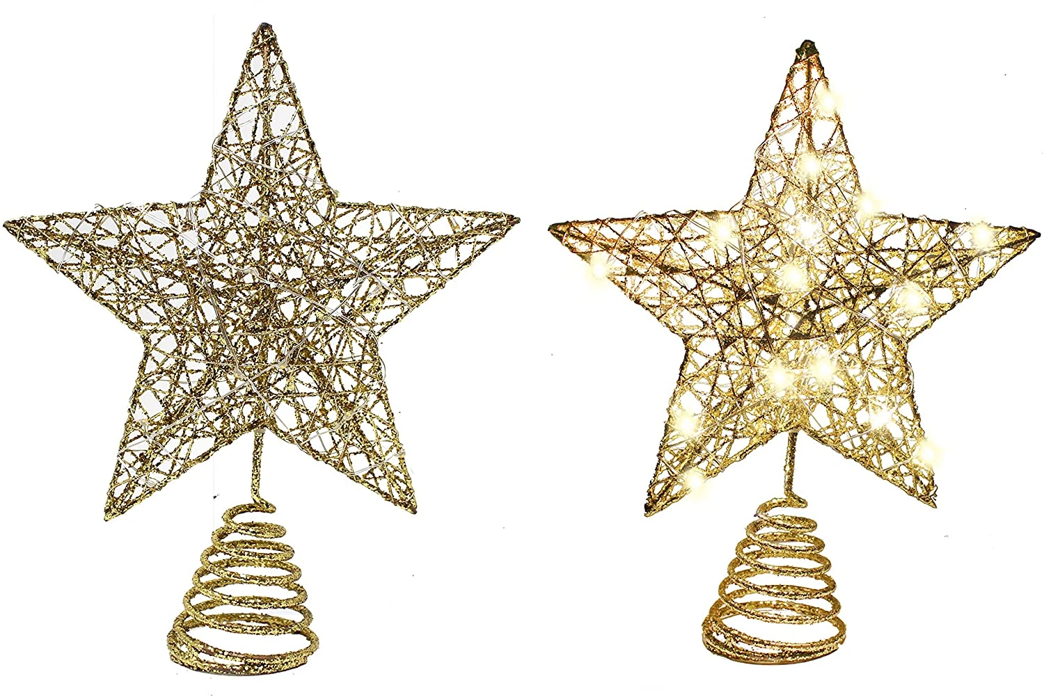 Gold Glitter Star Tree Topper - Image 2