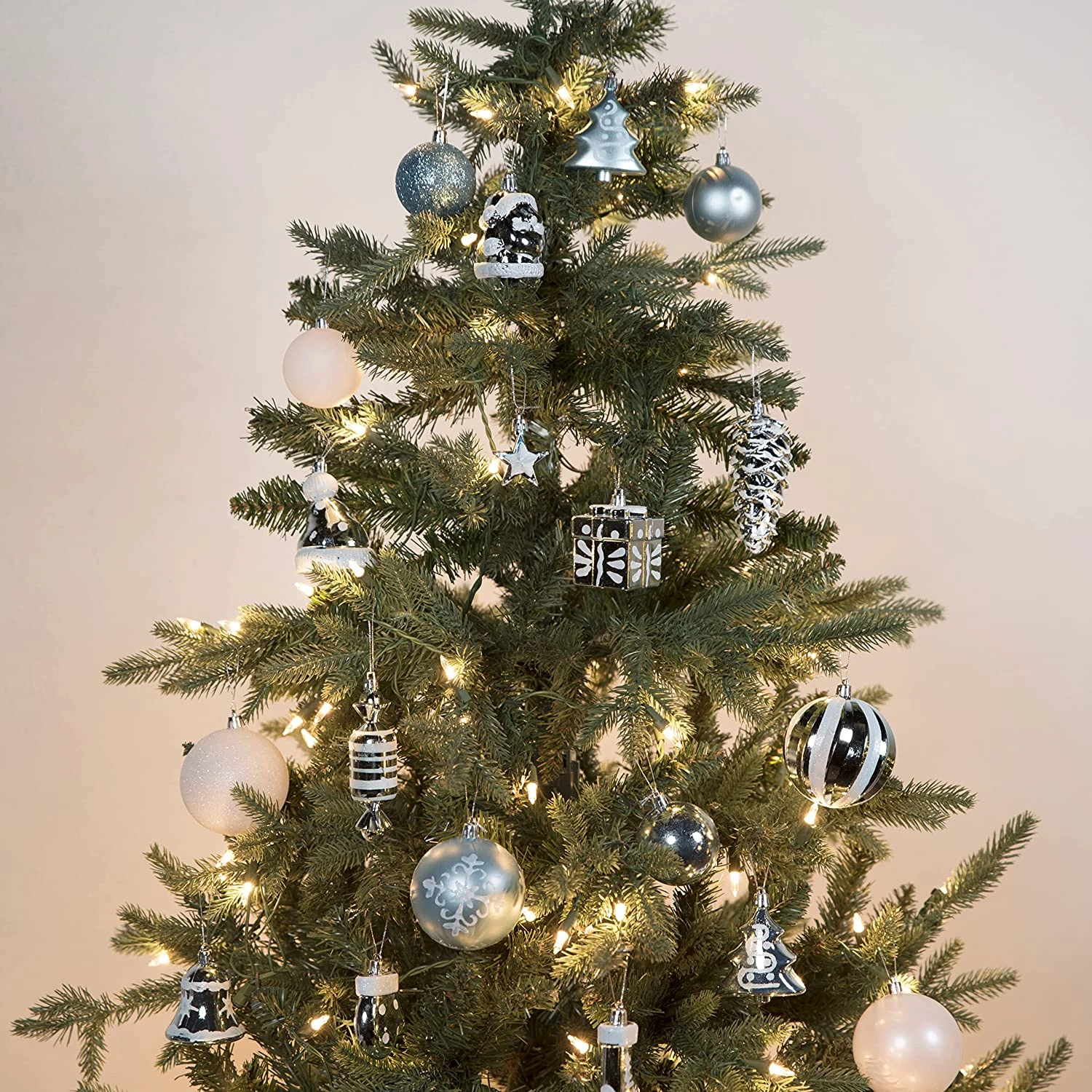 81 Pcs Assorted Shape Christmas Ornaments (Babyblue And White) - Image 7