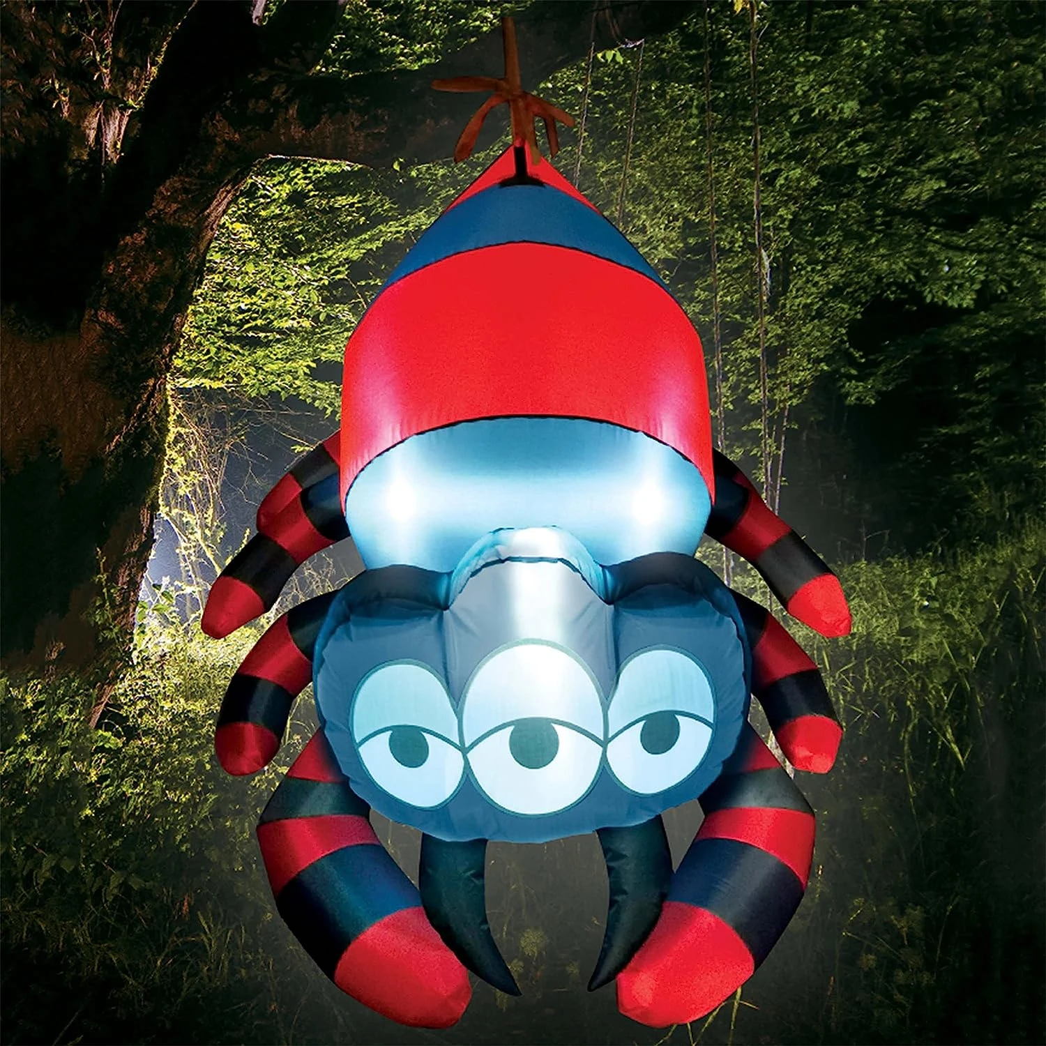 5ft Halloween Three Eyed Hanging Spider