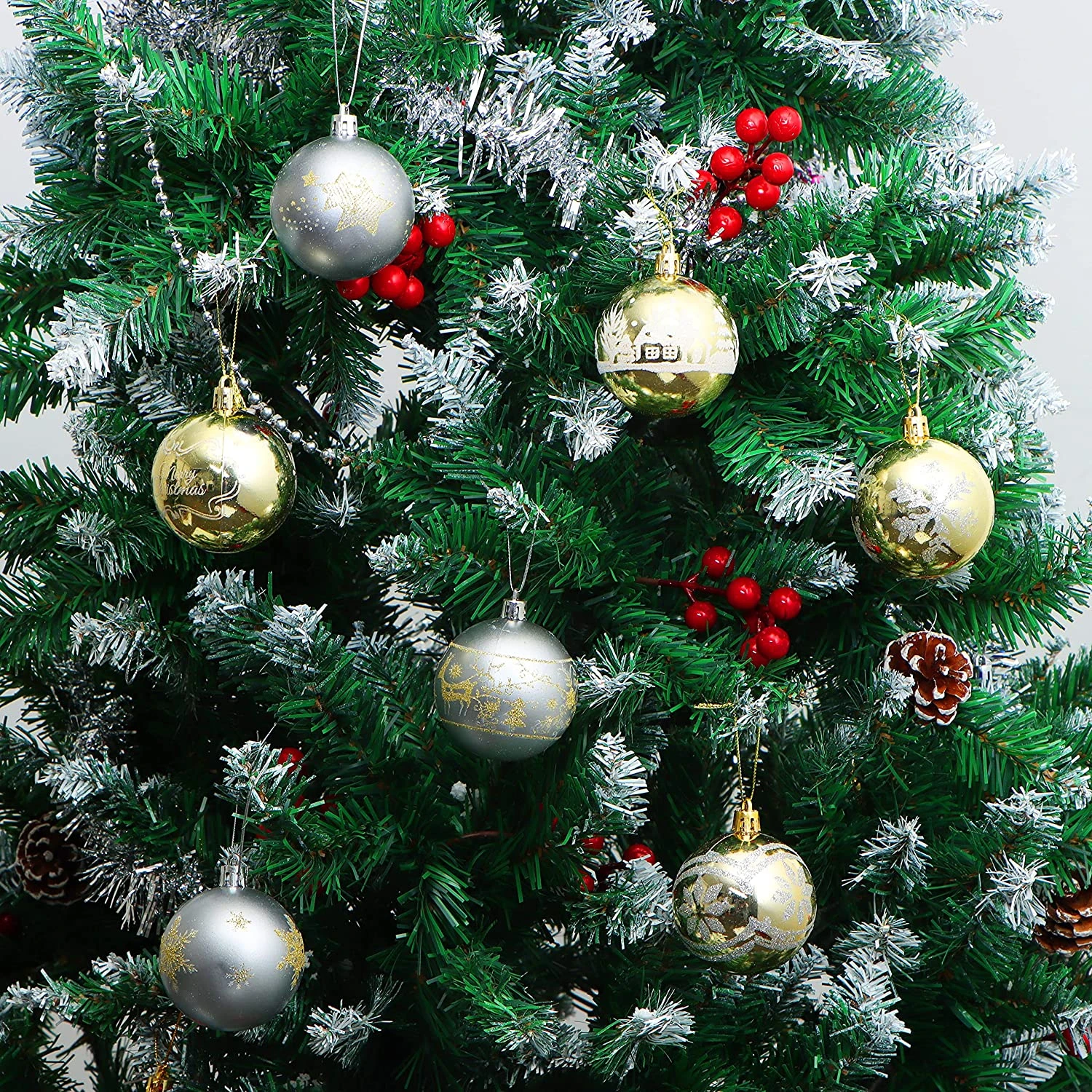 Christmas Ornaments Ball (Gold & Silver), 40 Pcs - Image 4