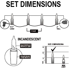 3 Set Of 100-Count Clear Green Wire Christmas Lights - Image 7