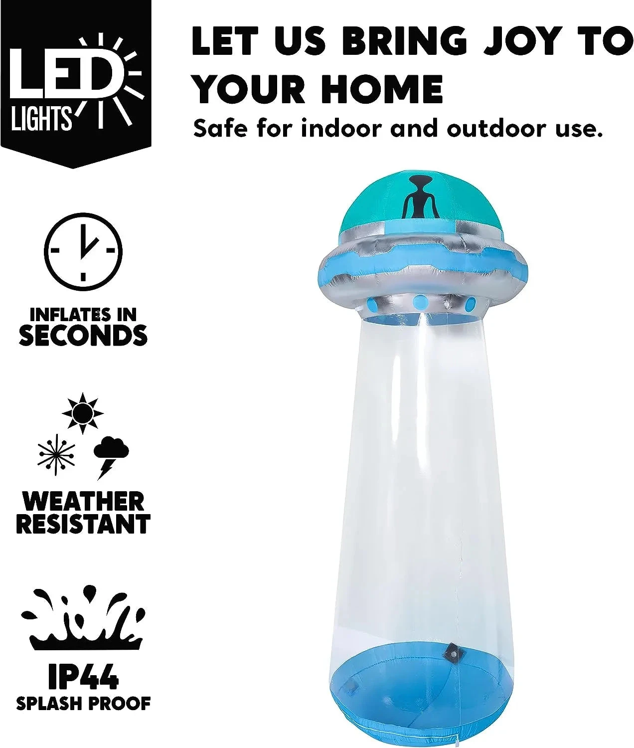 Joiedomi 12 FT Tall Halloween Inflatable UFO Decoration With Built-in LEDs - Image 3