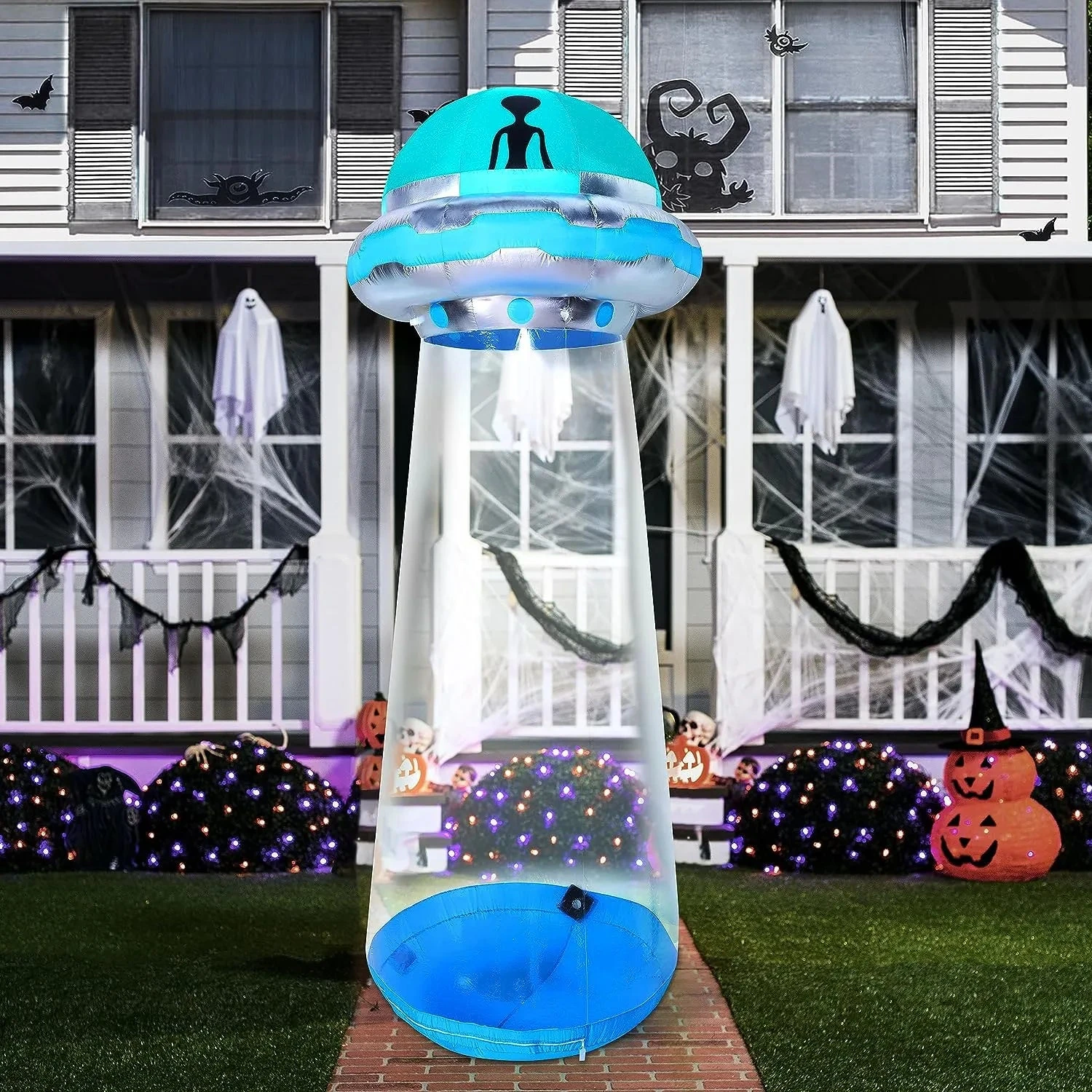 Joiedomi 12 FT Tall Halloween Inflatable UFO Decoration With Built-in LEDs - Image 2