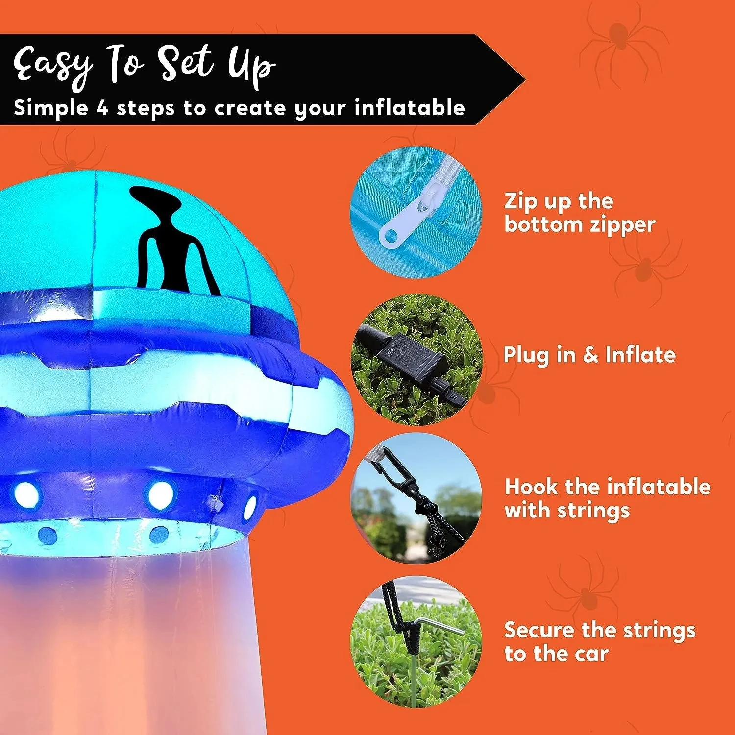 Joiedomi 12 FT Tall Halloween Inflatable UFO Decoration With Built-in LEDs - Image 7