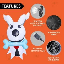 Joiedomi 3.5 FT Halloween Inflatable Dog Broke Out From Window -Halloween Decorations Store Joiedomi3.5FTHalloweenInflatableDogBrokeOutfromWindow 6