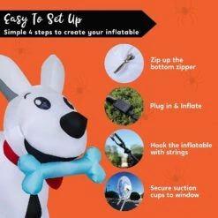 Joiedomi 3.5 FT Halloween Inflatable Dog Broke Out From Window -Halloween Decorations Store Joiedomi3.5FTHalloweenInflatableDogBrokeOutfromWindow 7