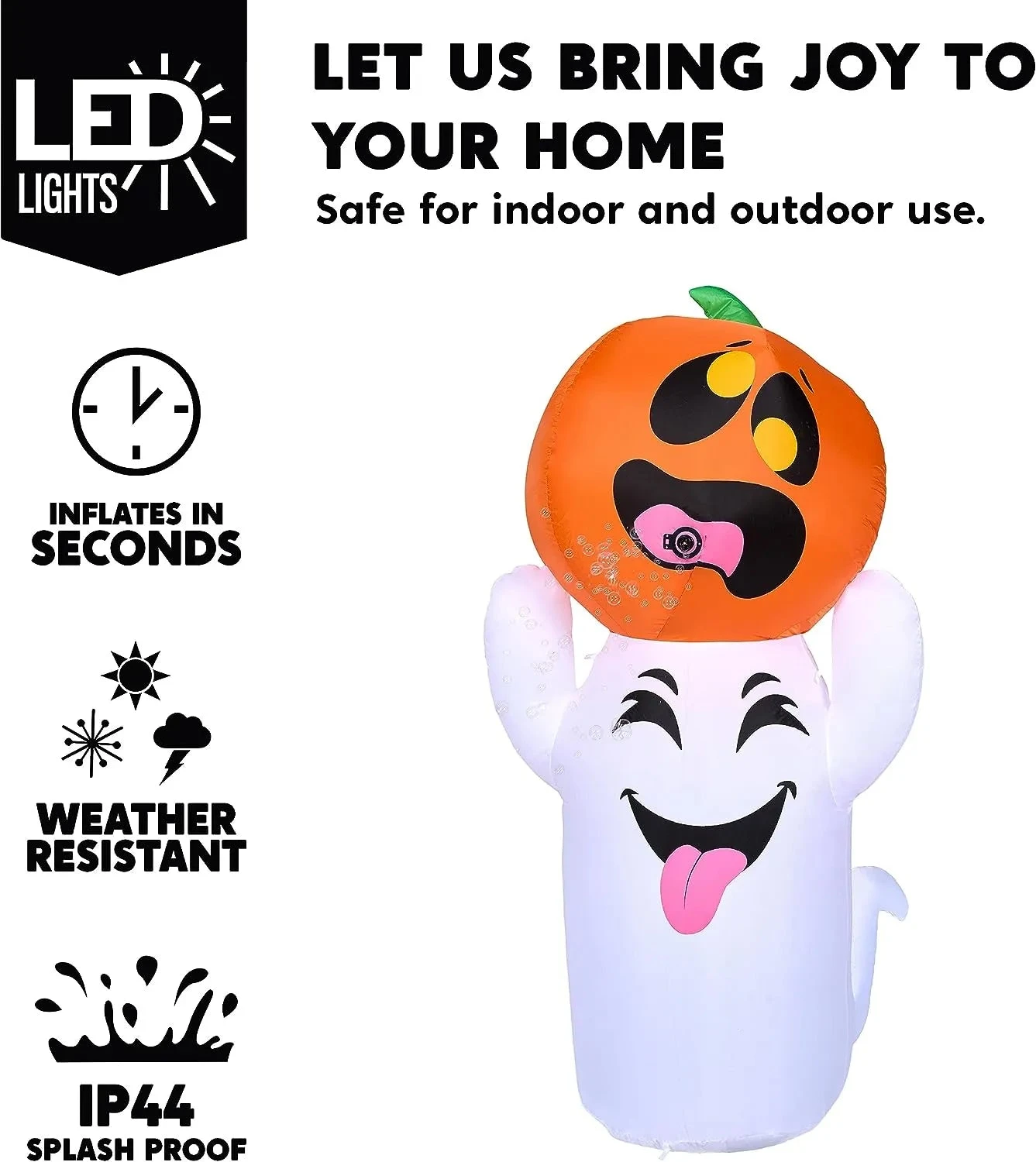 Joiedomi 5 FT Tall Halloween Inflatable Ghost With Pumpkin And Bubbling Potion - Image 3