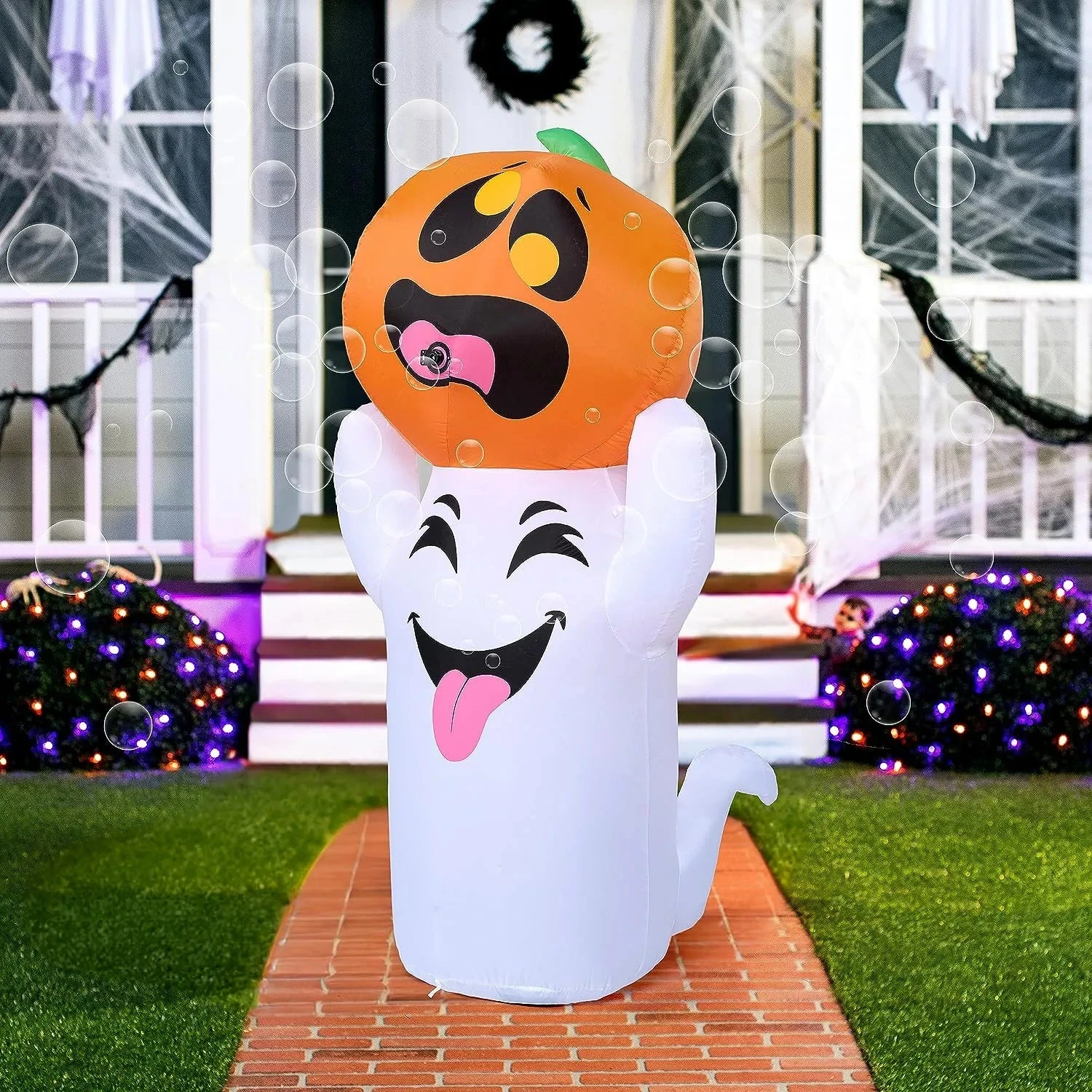 Joiedomi 5 FT Tall Halloween Inflatable Ghost With Pumpkin And Bubbling Potion - Image 4