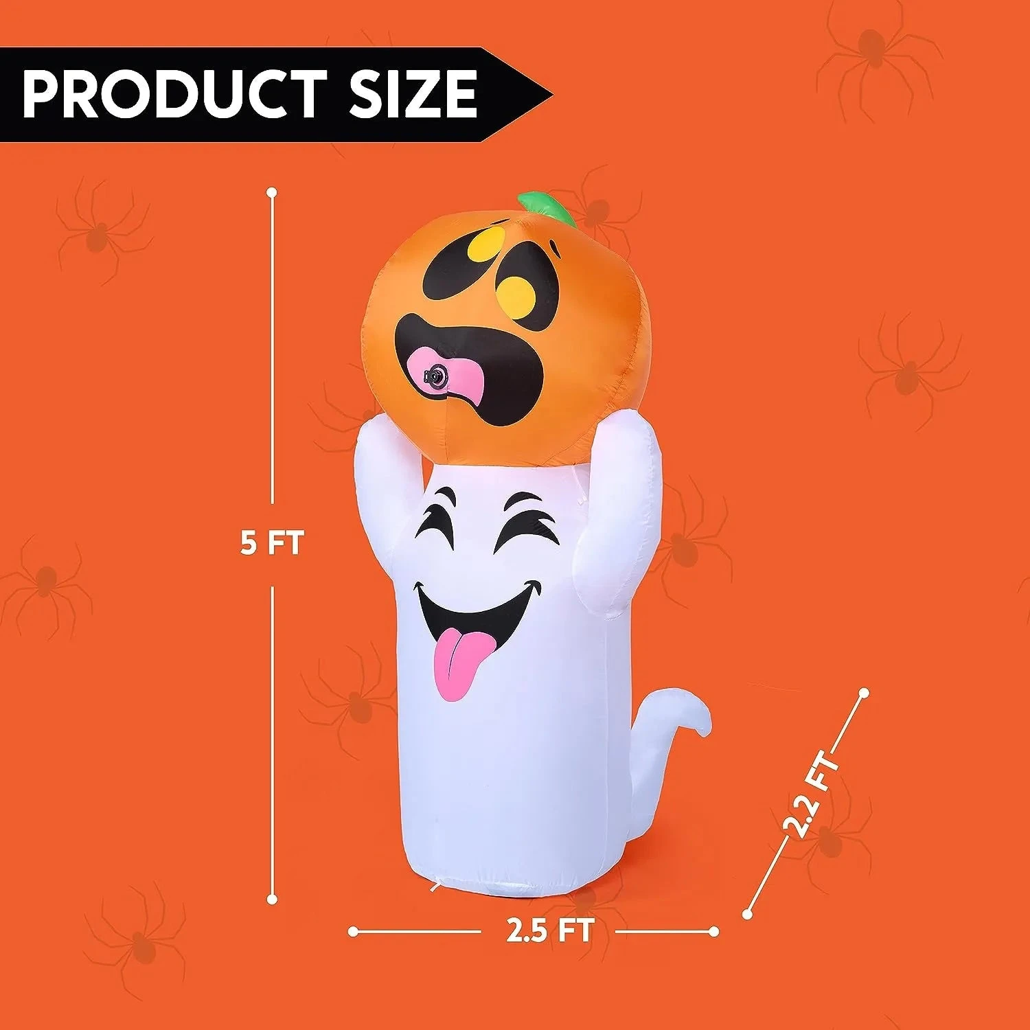 Joiedomi 5 FT Tall Halloween Inflatable Ghost With Pumpkin And Bubbling Potion - Image 5
