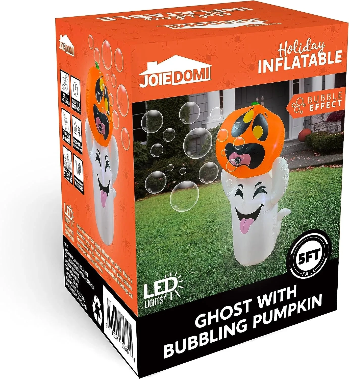 Joiedomi 5 FT Tall Halloween Inflatable Ghost With Pumpkin And Bubbling Potion - Image 8
