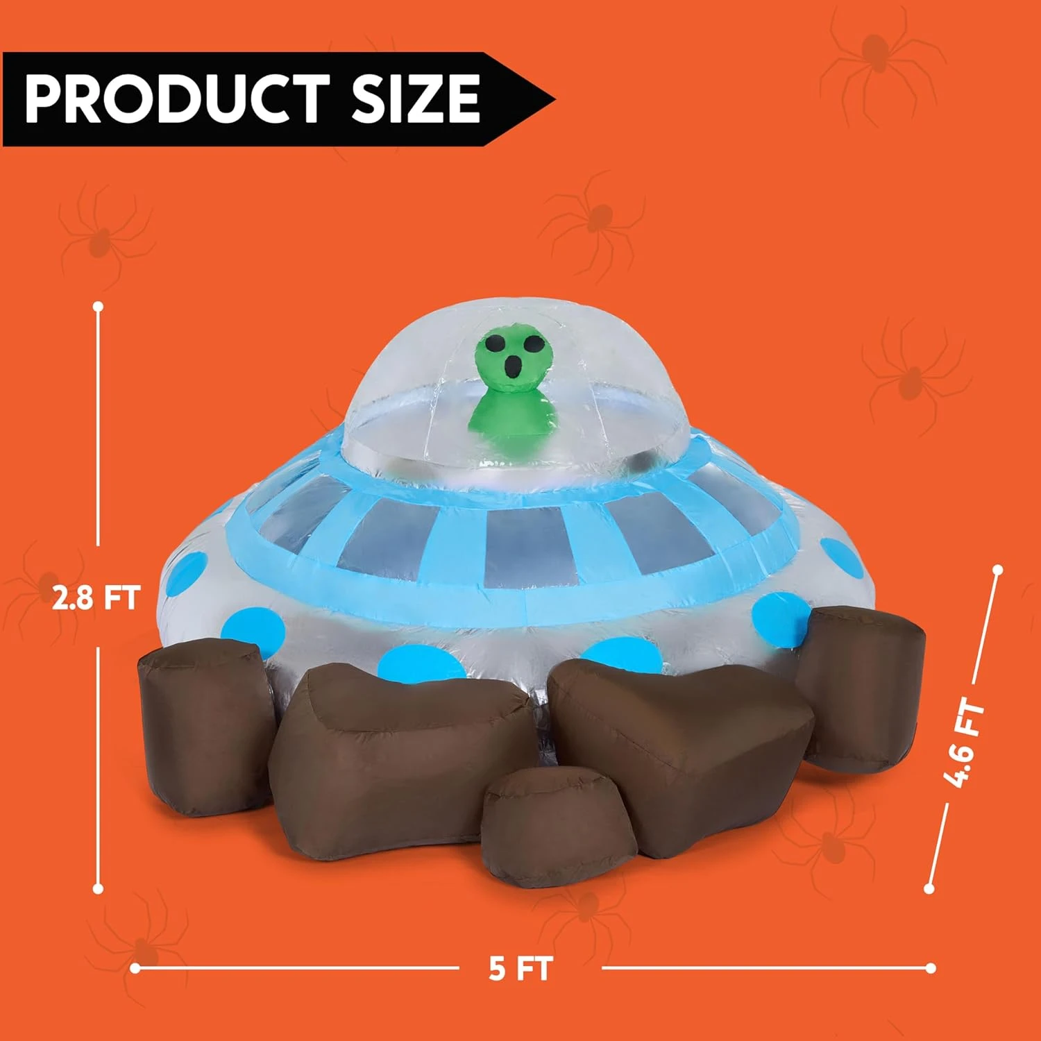 Joiedomi 5 Ft Halloween Inflatable UFO With Alien And Built-in LEDs - Image 4