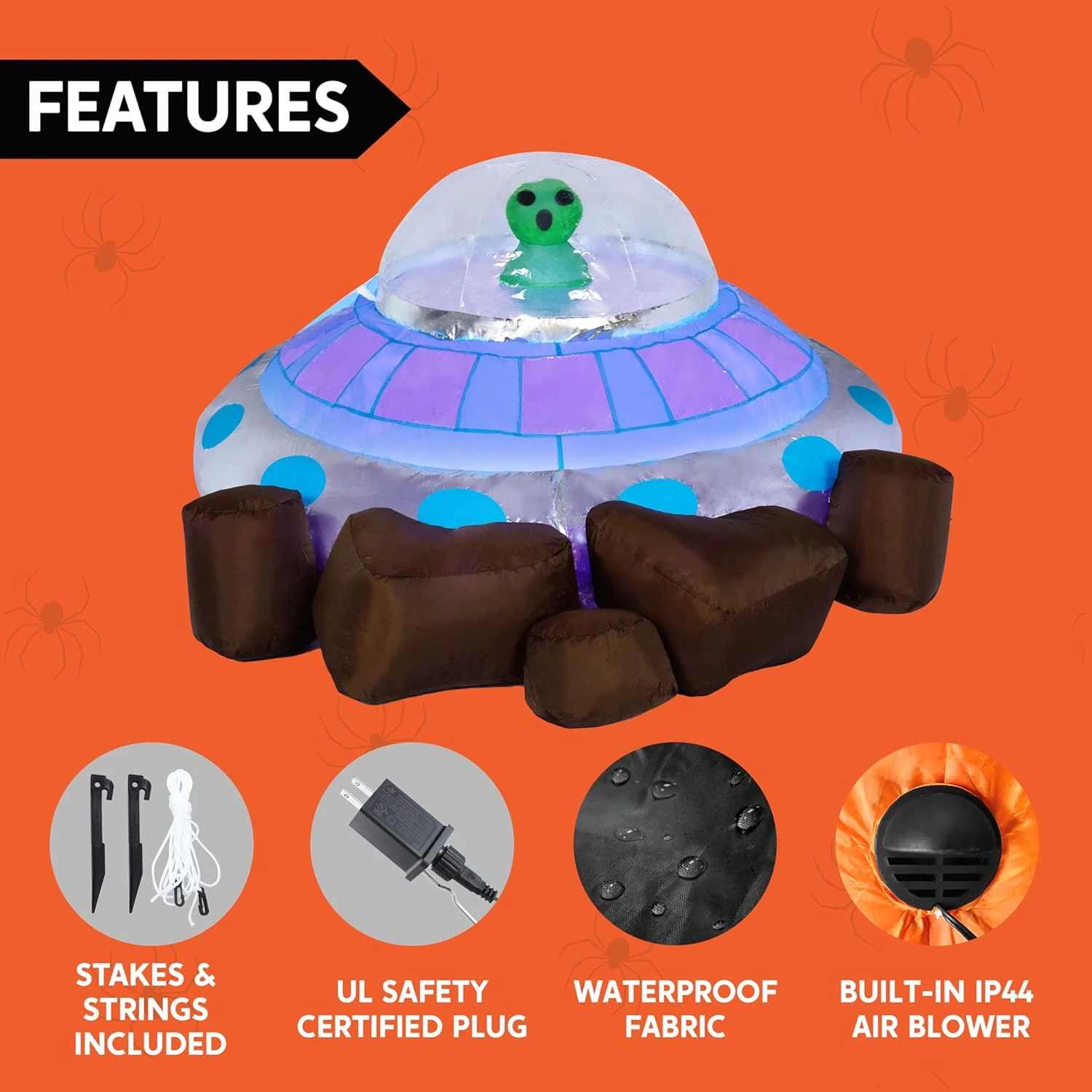 Joiedomi 5 Ft Halloween Inflatable UFO With Alien And Built-in LEDs - Image 5