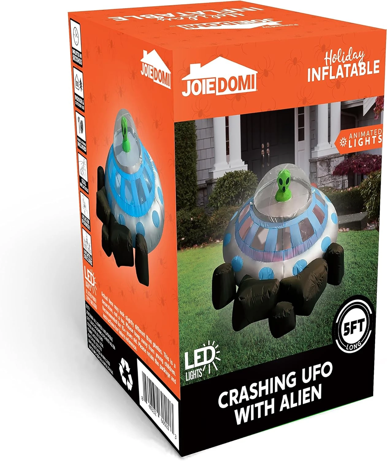 Joiedomi 5 Ft Halloween Inflatable UFO With Alien And Built-in LEDs - Image 7