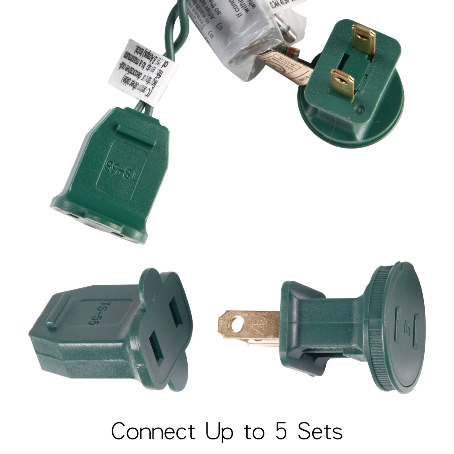 3 Set Of 100-Count Clear Green Wire Christmas Lights - Image 6