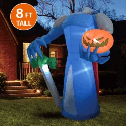 Jumbo Beheaded Pumpkin Knight Inflatable (8 Ft)