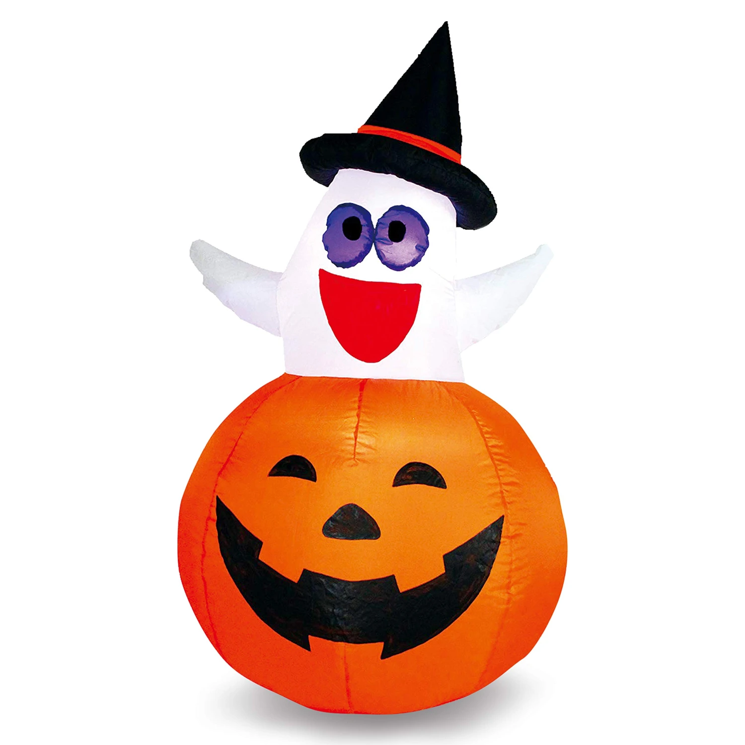 Tall Ghost With Witch Hat In Pumpkin Inflatable (4.5 Ft) 4 Tall Ghost With Witch Hat In Pumpkin Inflatable (4.5 Ft) - Image 2