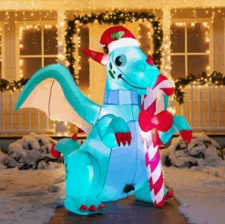 Green Dragon With A Candy Cane