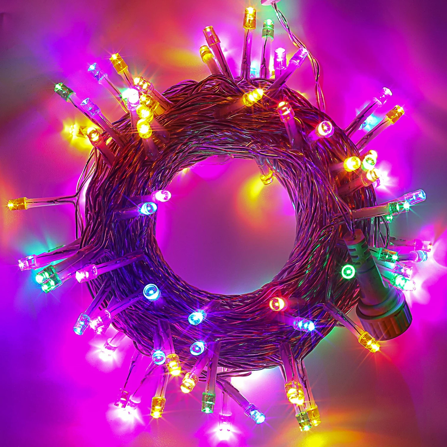 100 Multicolor LED Clear Wire String Lights 4 100 Multicolor LED Clear Wire String Lights - Image 2