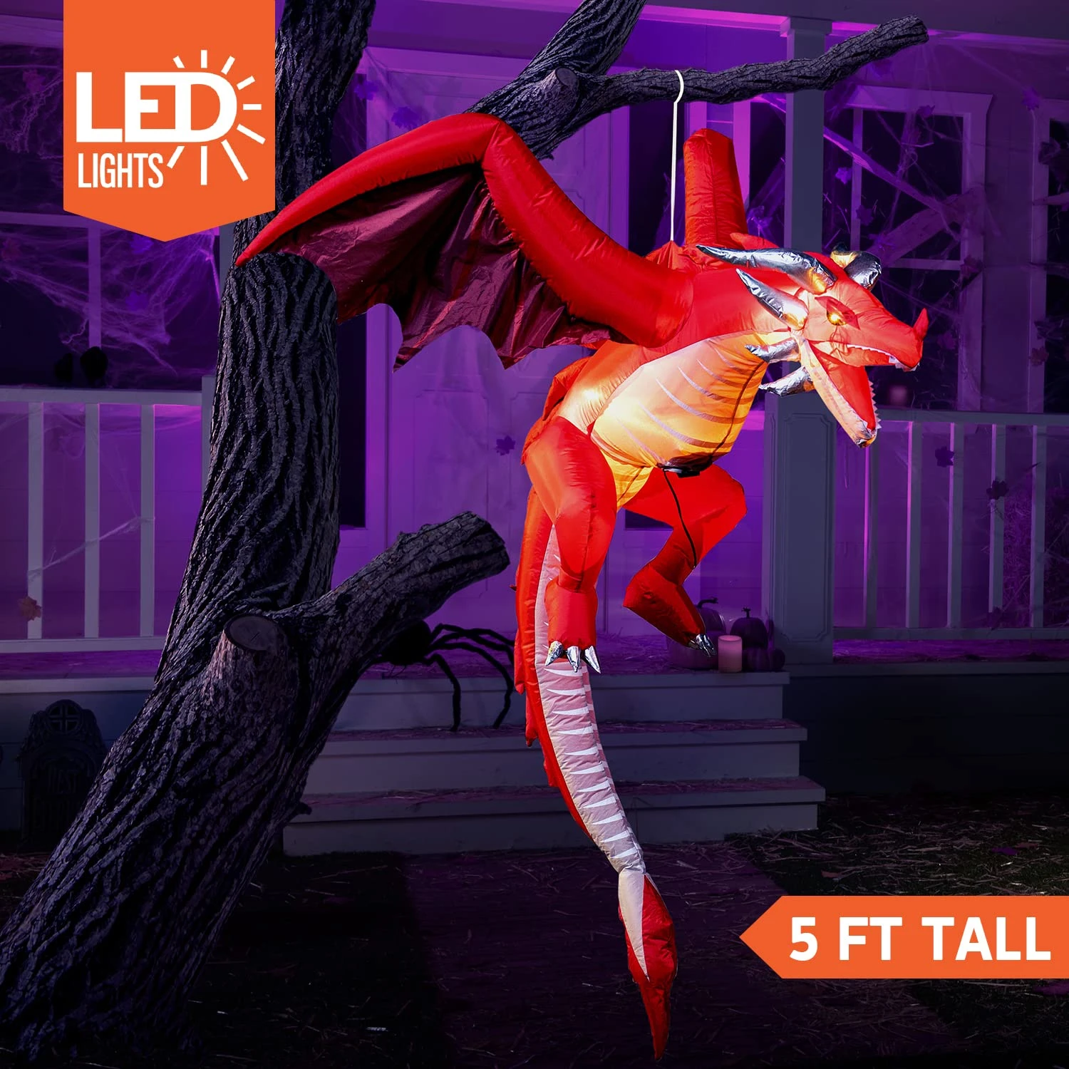 Tall Hanging Flying Dragon Inflatable (5 Ft) - Image 2