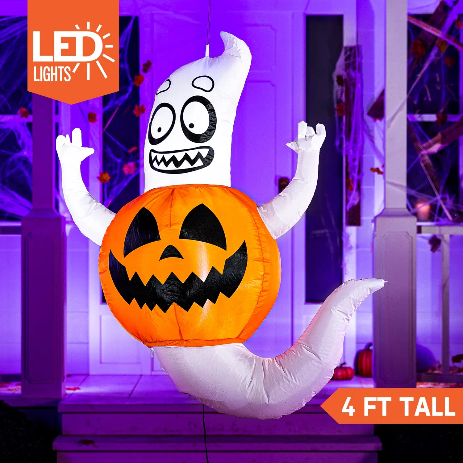 4ft Halloween Inflatable Ghost In A Pumpkin - Image 2