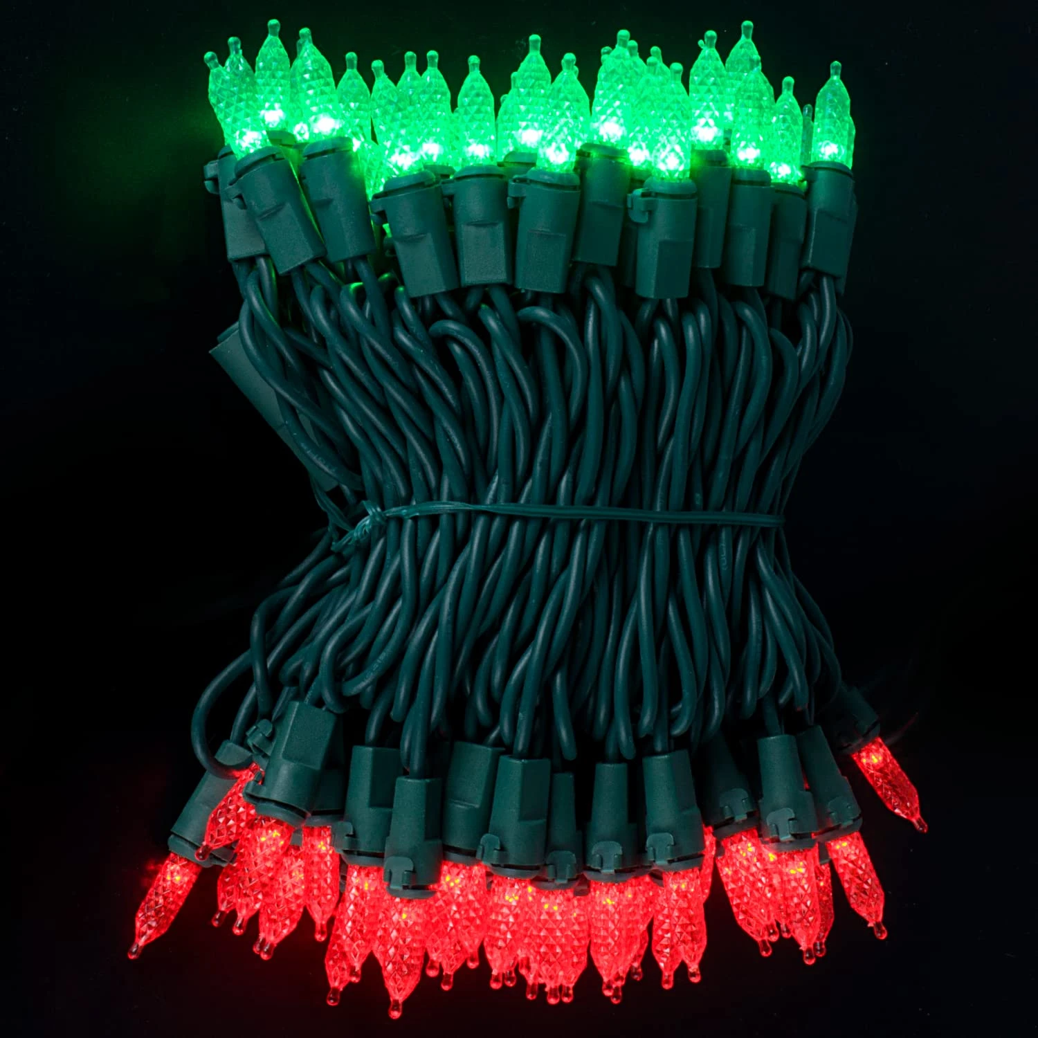 70 Red & Green M5 LED Green Wire String Lights - Image 2