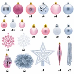110Pcs Assorted Christmas Ball Ornaments - Rose Gold & Silver & White -Halloween Decorations Store image 2 f59d1d3b 7dd7 4c93 a002 6750df71ed08