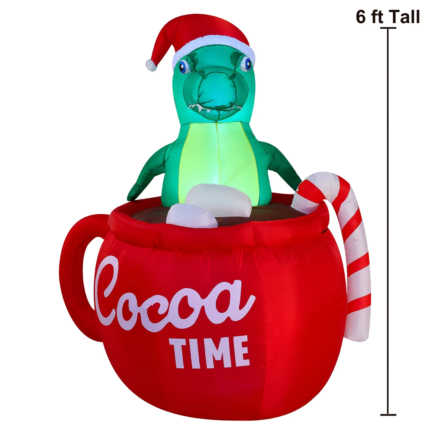 Dinosaur In A Huge Mug Christmas Inflatable - Image 3
