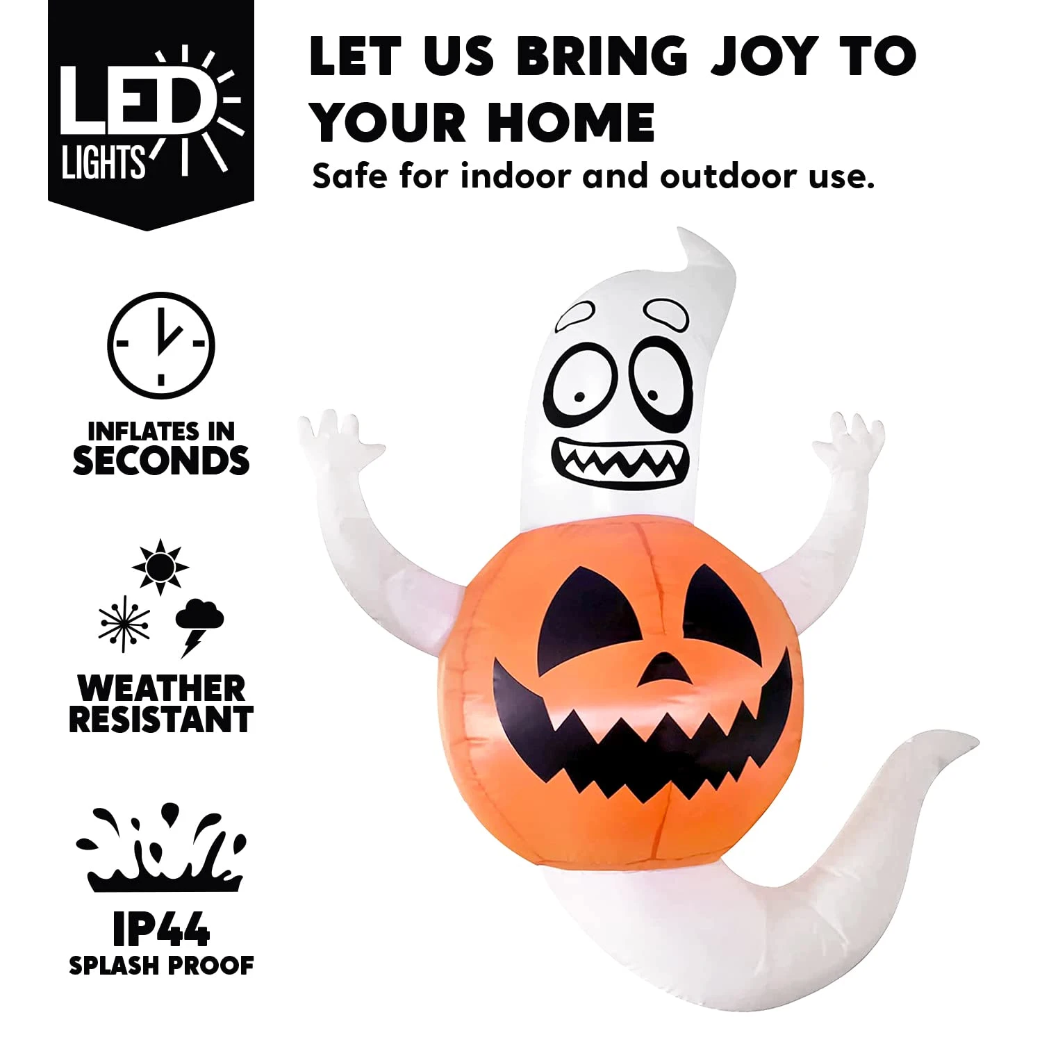 4ft Halloween Inflatable Ghost In A Pumpkin - Image 3