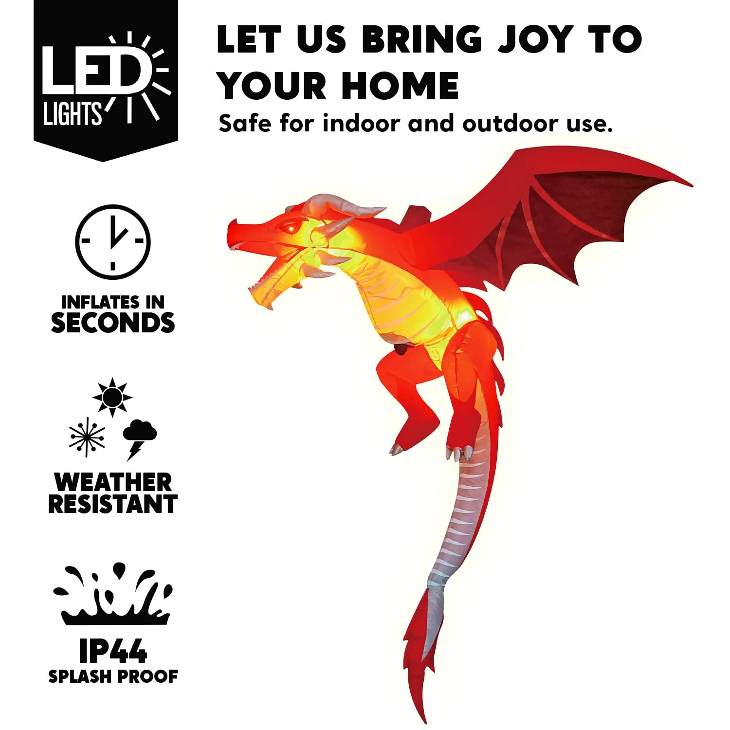 Tall Hanging Flying Dragon Inflatable (5 Ft) - Image 3