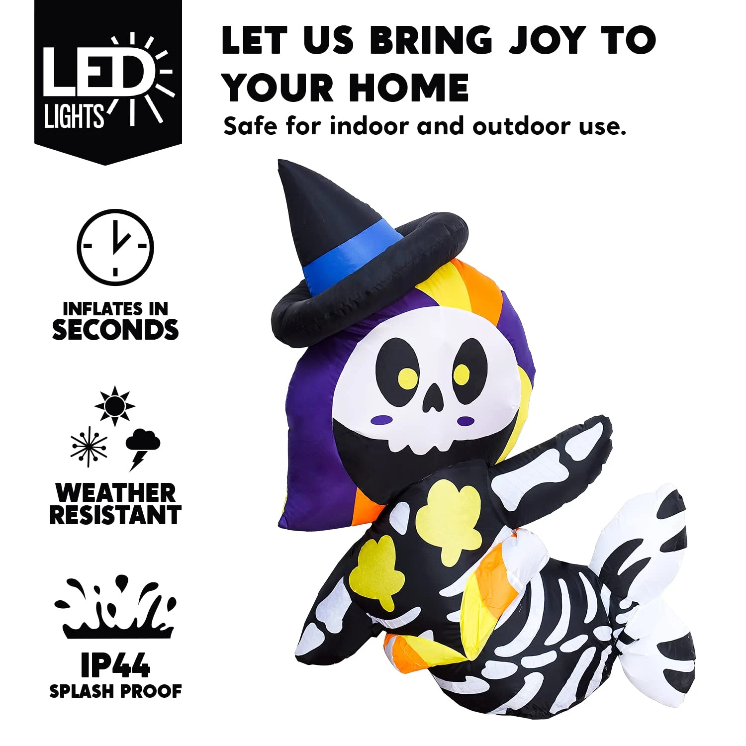 5 Ft Cute Halloween Skeleton Mermaid 5 5 Ft Cute Halloween Skeleton Mermaid - Image 3