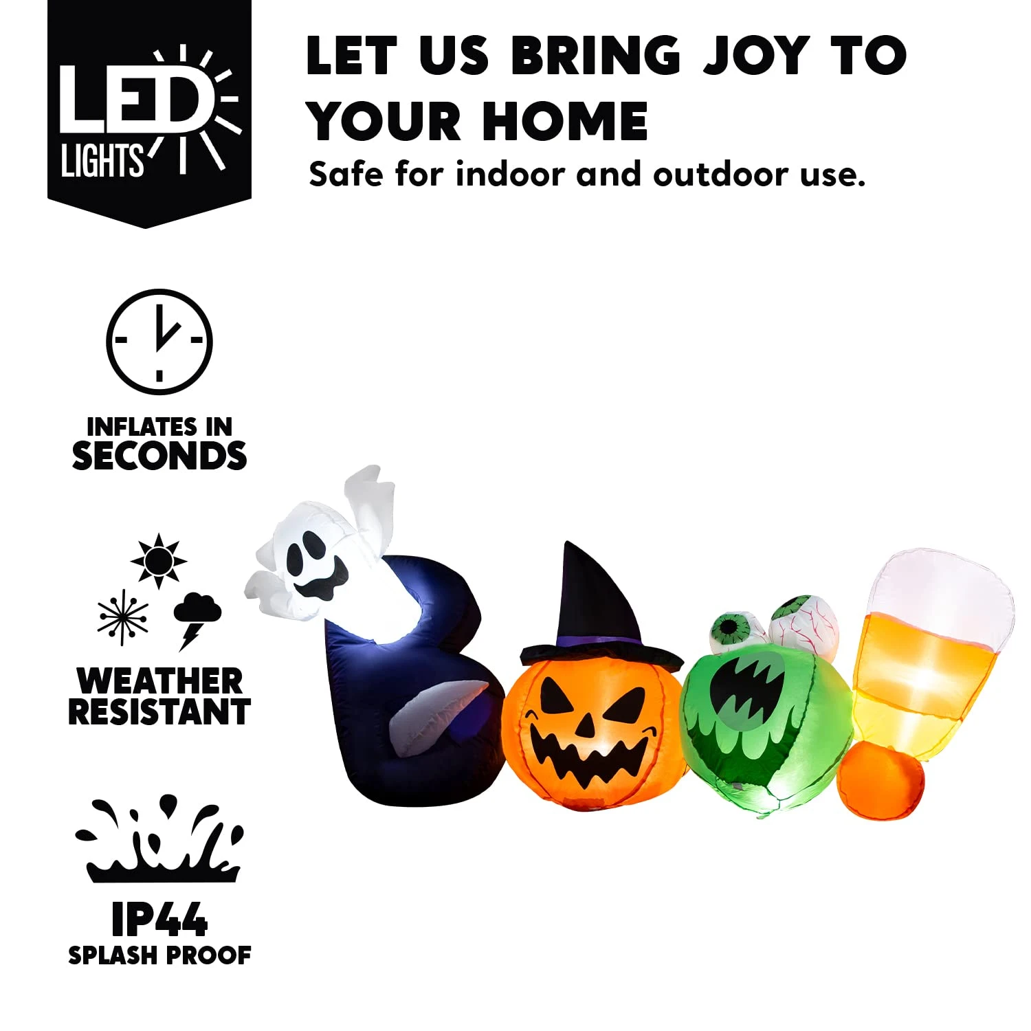 6ft Halloween Inflatable Boo Words - Image 3