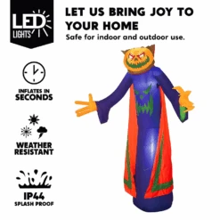 Jumbo Pumpkin Wizard Inflatable (8 Ft) -Halloween Decorations Store image 3 b1f1e371 be38 4df4 a7d6 e2850840ff8d