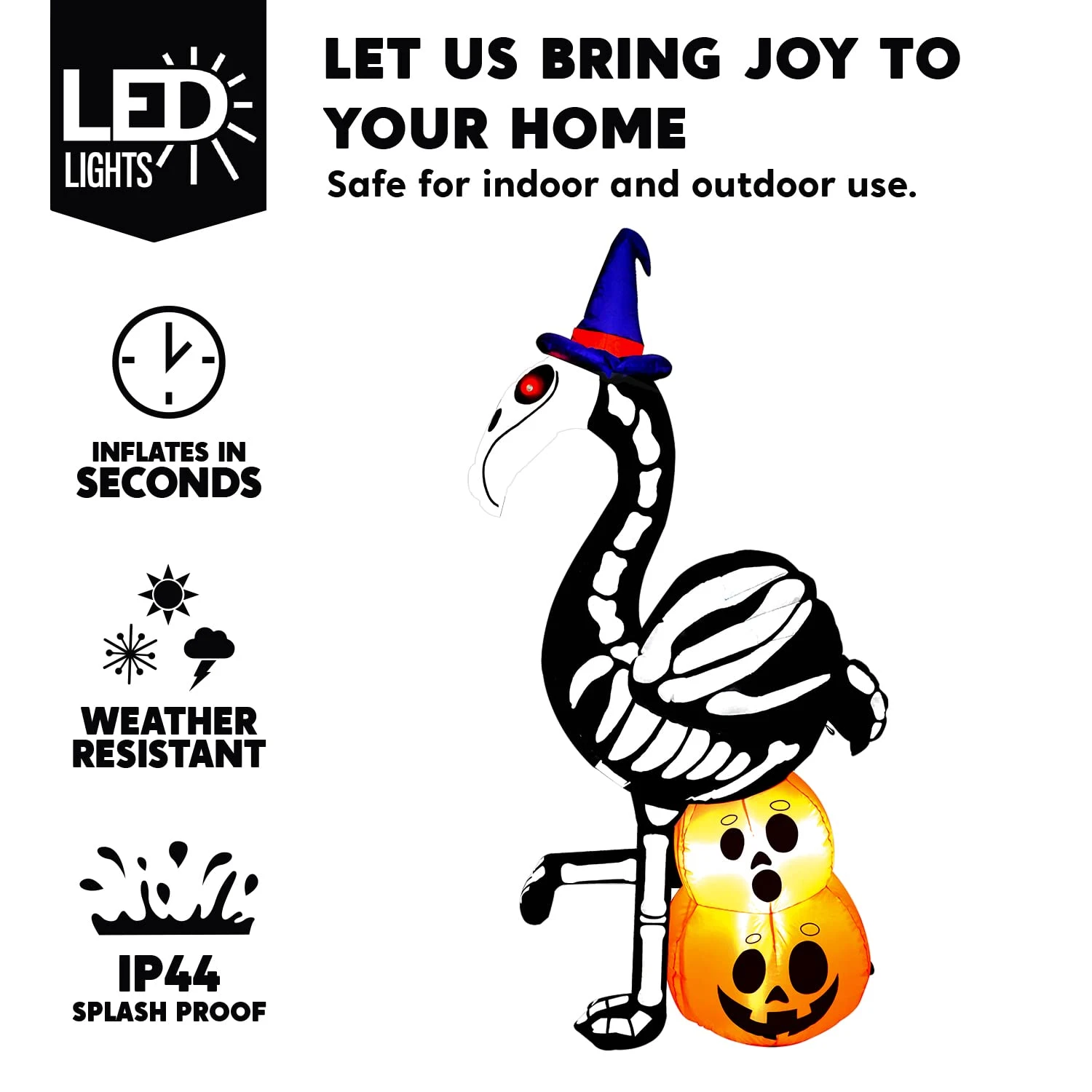 Tall Skeleton Flamingo Inflatable (5 Ft) - Image 3