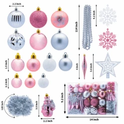 110Pcs Assorted Christmas Ball Ornaments - Rose Gold & Silver & White -Halloween Decorations Store image 4 04f13e73 0d45 47ff ae1a bf48801b7531