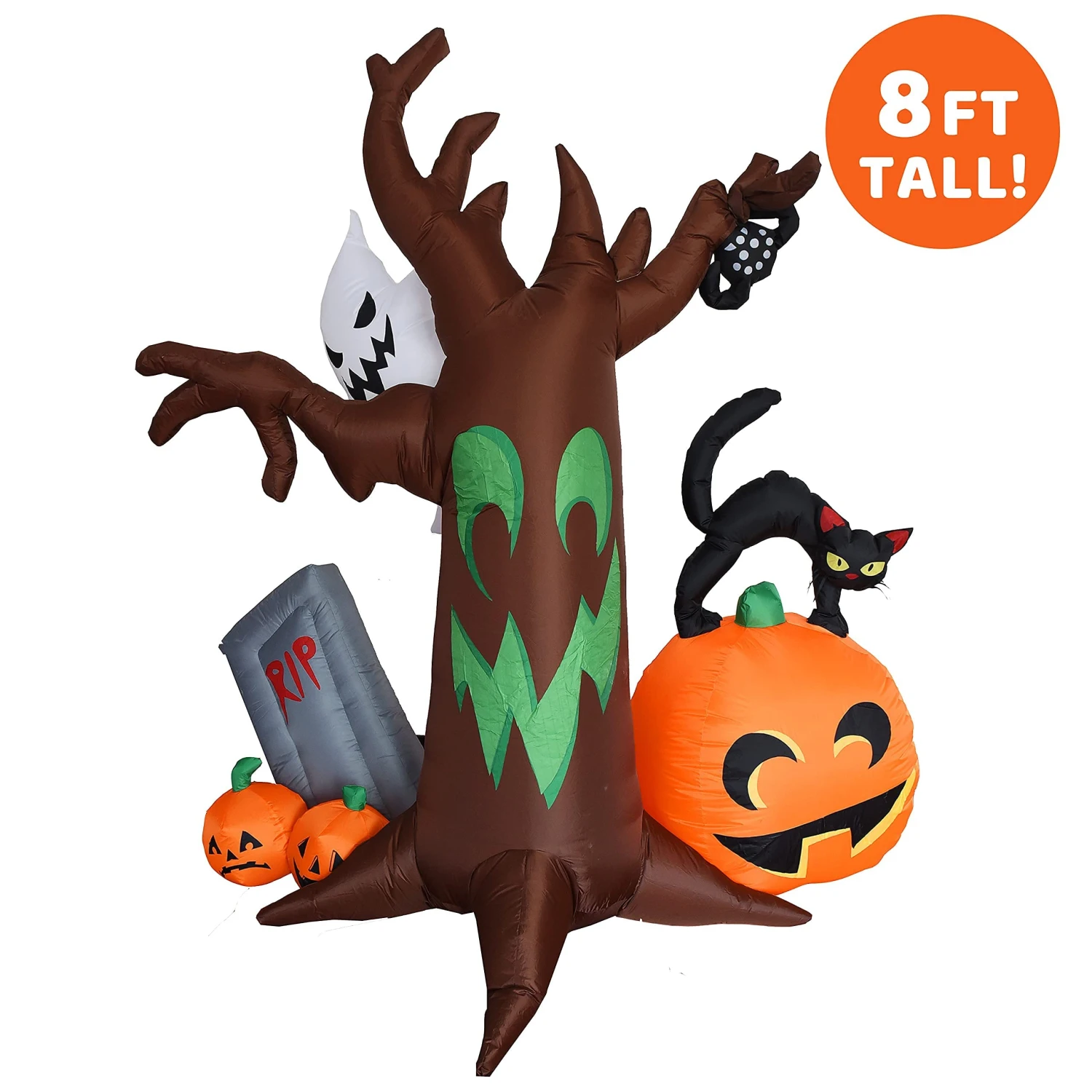 8 Ft Scary Tree With Ghosts Spider And Cat 6 8 Ft Scary Tree With Ghosts Spider And Cat - Image 4