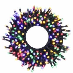 65.3ft Color Changing LED String Lights With Green Wire On Reel, 200 Counts