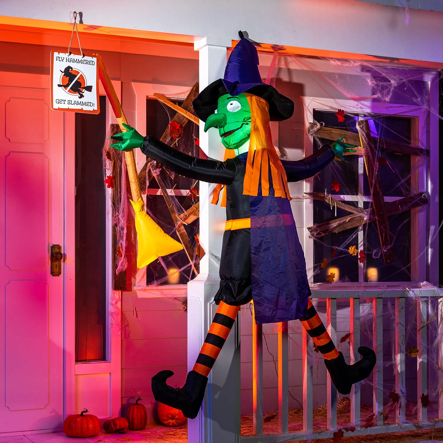 6ft Inflatable Crashing Witch - Image 4