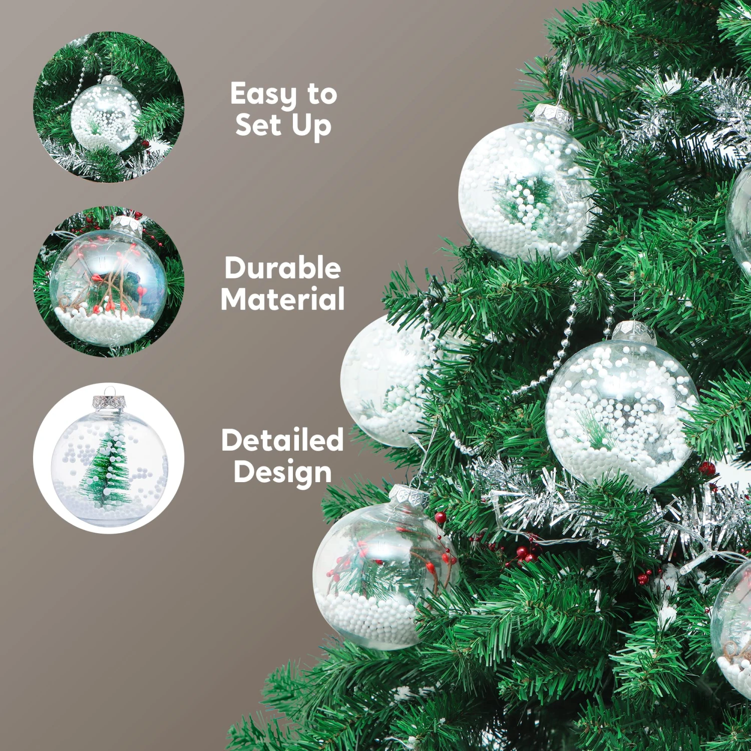 8 Pcs Snow Filling Ornaments - Image 4