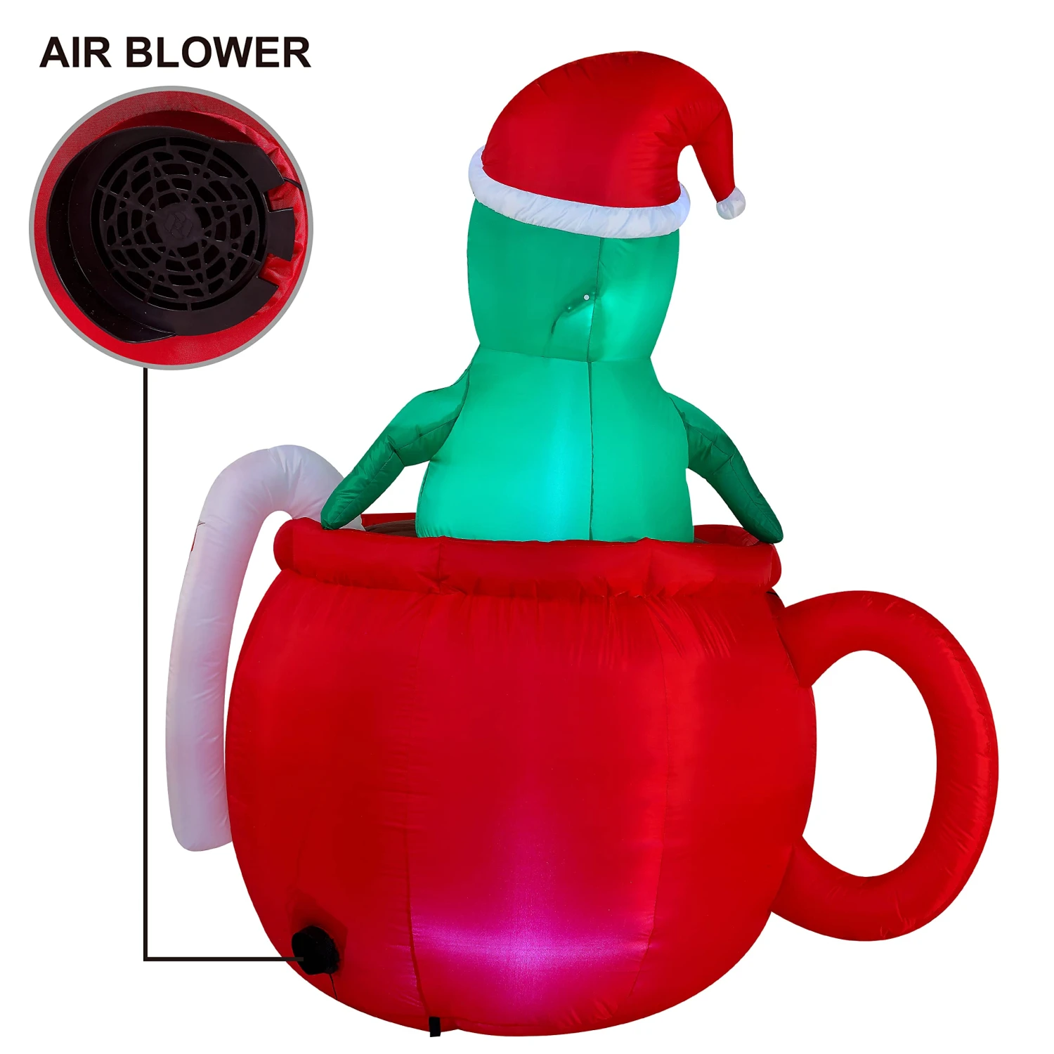 Dinosaur In A Huge Mug Christmas Inflatable - Image 4