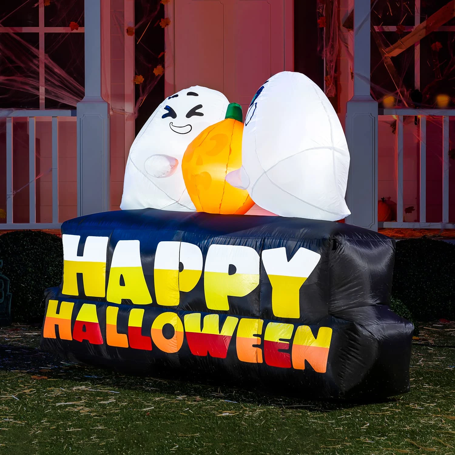 7ft Happy Halloween With Pumpkin And Characters - Image 4