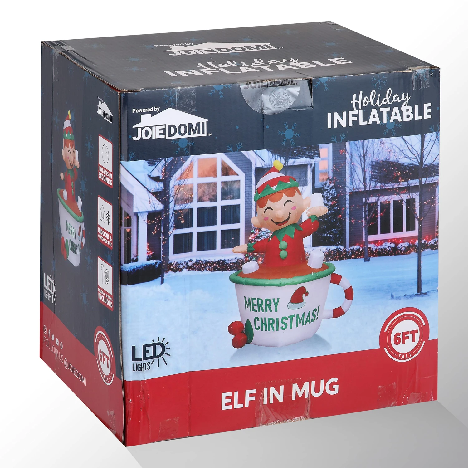 6ft Inflatable Elf In Mug - Image 5