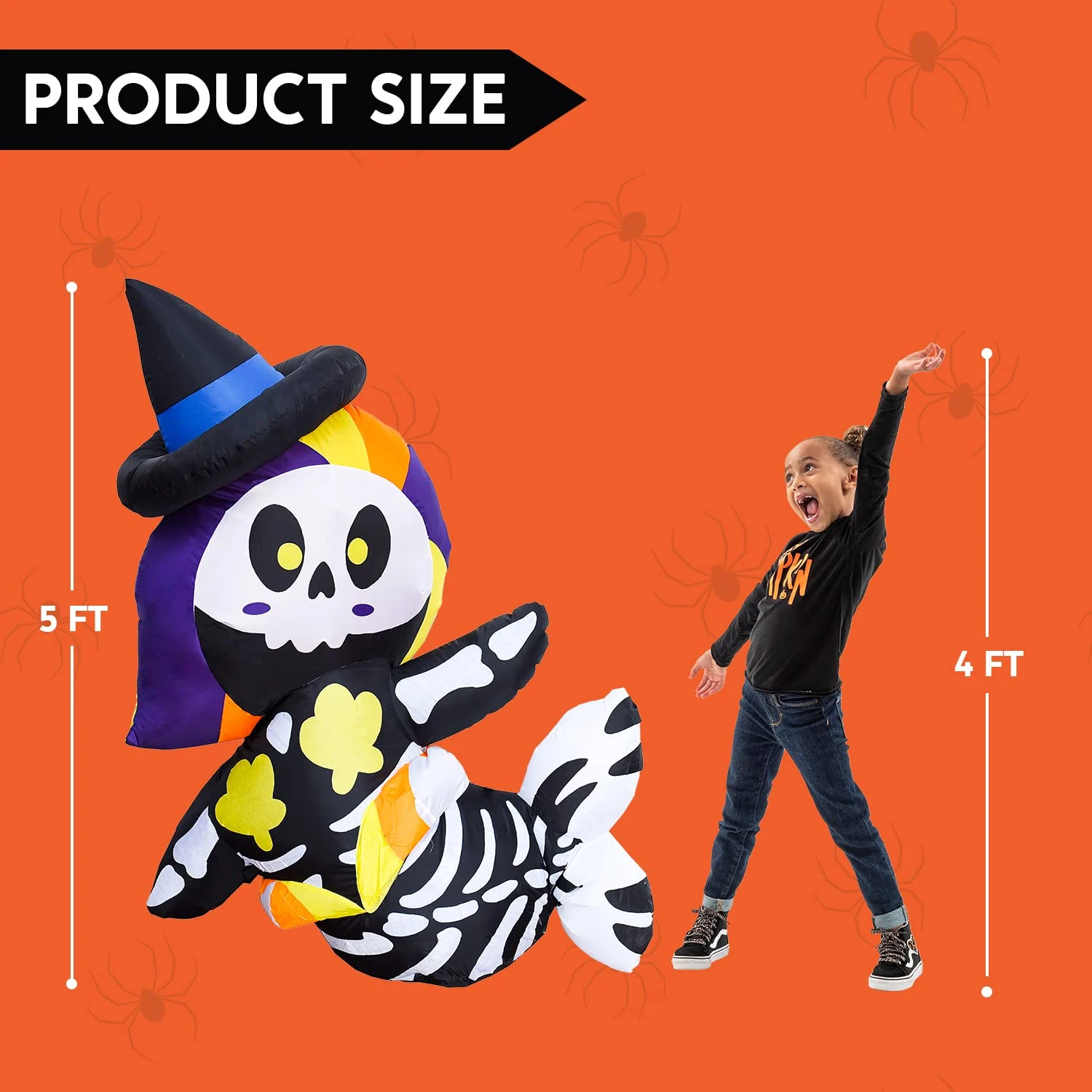 5 Ft Cute Halloween Skeleton Mermaid 7 5 Ft Cute Halloween Skeleton Mermaid - Image 5