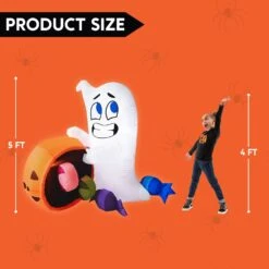 Tall Halloween Cute Ghost Dump Pumpkin Candy Bag Inflatable (5 Ft) 14 Tall Halloween Cute Ghost Dump Pumpkin Candy Bag Inflatable (5 Ft) -Halloween Decorations Store image 5 2d93b3e2 8aaa 464f a035 d3c6bb6ea209